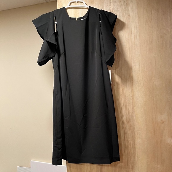 NWT Black Cold Shoulder Dress, Size 4 - Picture 1 of 8